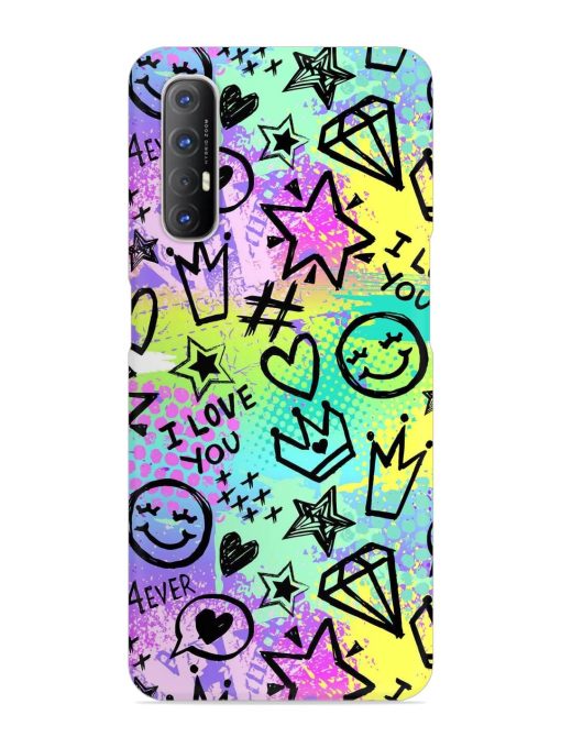 Bright Seamless Pattern Snap Case for Oppo Reno 3 Pro Zapvi