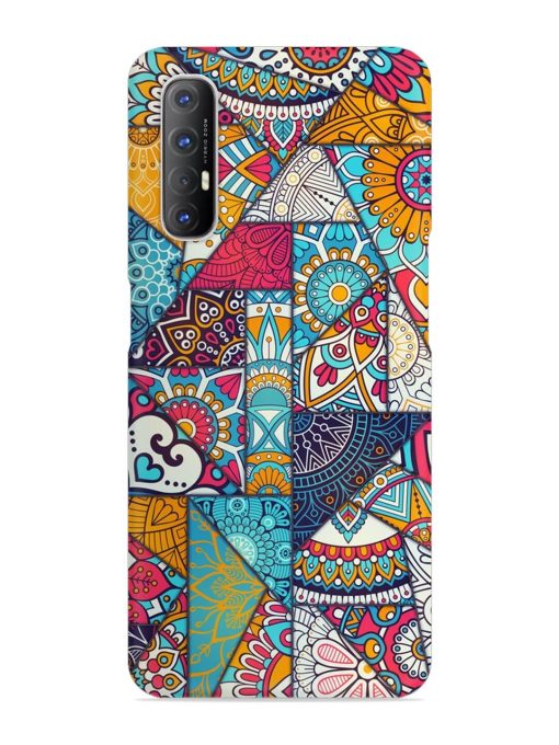 Patchwork Pattern Vintage Snap Case for Oppo Reno 3 Pro Zapvi