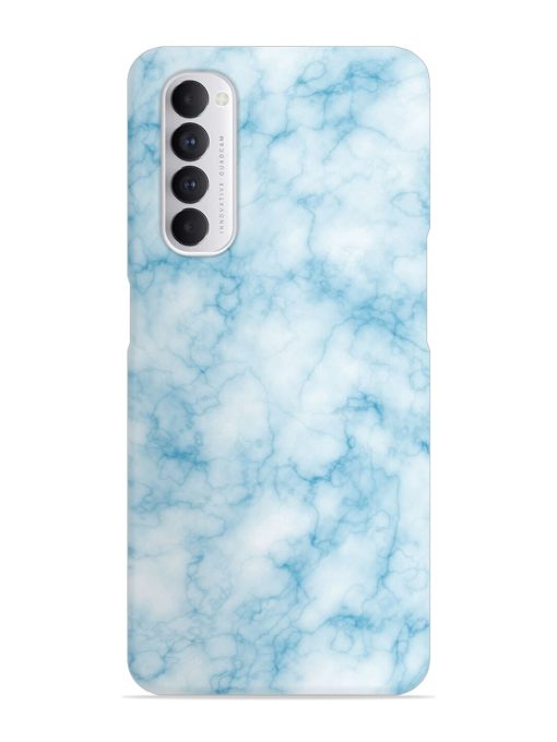 Blue White Natural Marble Snap Case for Oppo Reno 4 Pro Zapvi