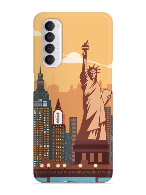 New York Statue Of Liberty Architectural Scenery Snap Case for Oppo Reno 4 Pro Zapvi