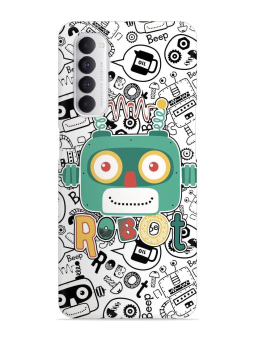 Robot Modern Seamless Pattern Snap Case for Oppo Reno 4 Pro Zapvi