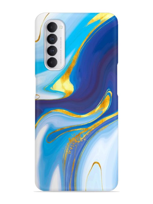 Watercolor Background With Golden Foil Snap Case for Oppo Reno 4 Pro Zapvi