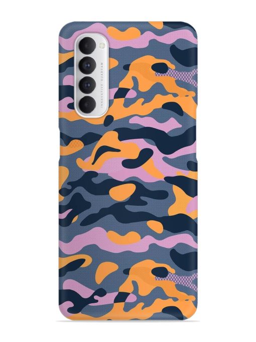 Camouflage Army Military English Orange Art Snap Case for Oppo Reno 4 Pro Zapvi