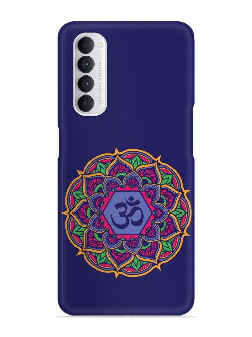 Om Mandala Art Blue Snap Case for Oppo Reno 4 Pro Zapvi