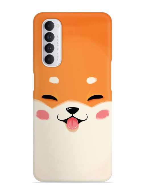 Cute Dog Face Vector Snap Case for Oppo Reno 4 Pro Zapvi