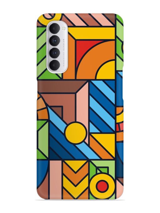 Colorful Geometric Snap Case for Oppo Reno 4 Pro Zapvi