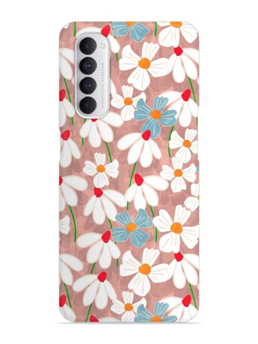 Abstract Petal Flowers Snap Case for Oppo Reno 4 Pro Zapvi