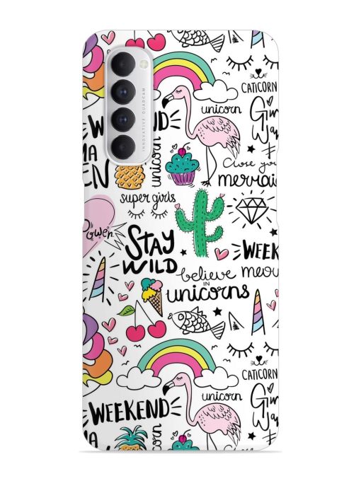 Unicorn Ice Cream Snap Case for Oppo Reno 4 Pro