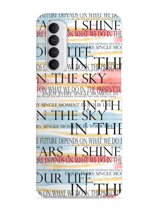 Seamless Slogans Pattern Snap Case for Oppo Reno 4 Pro Zapvi