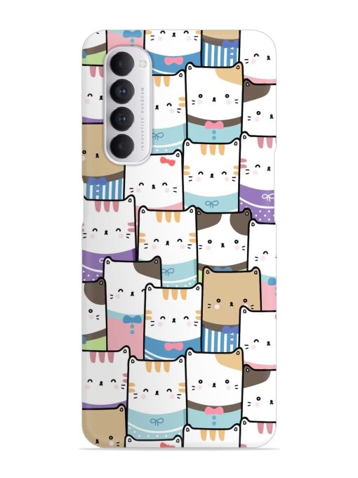 Cute Adorable Cat Snap Case for Oppo Reno 4 Pro Zapvi