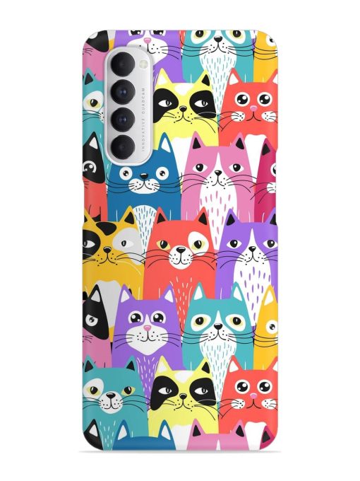 Funny Cartoon Cats Snap Case for Oppo Reno 4 Pro Zapvi