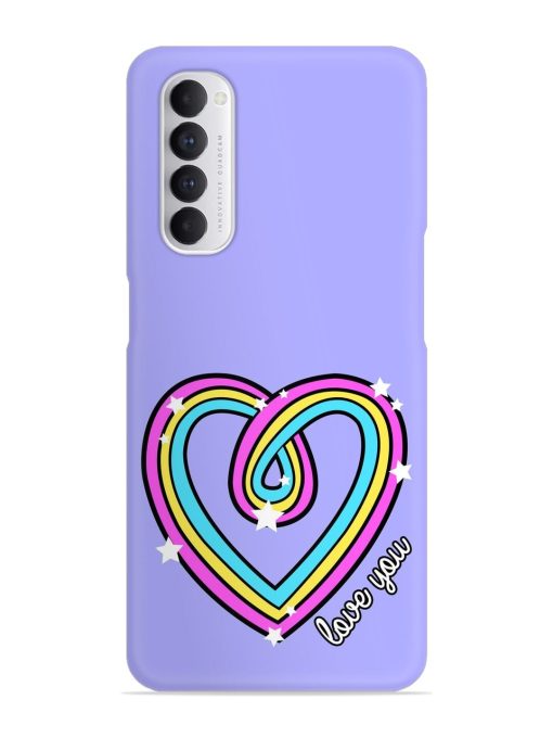 Colorful Rainbow Heart Snap Case for Oppo Reno 4 Pro