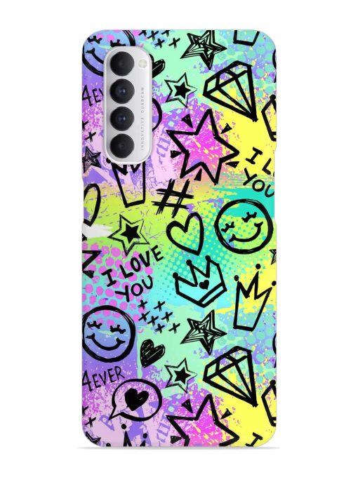 Bright Seamless Pattern Snap Case for Oppo Reno 4 Pro Zapvi