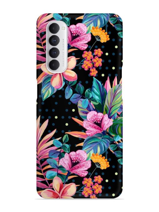 Seamless Floral Pattern Snap Case for Oppo Reno 4 Pro