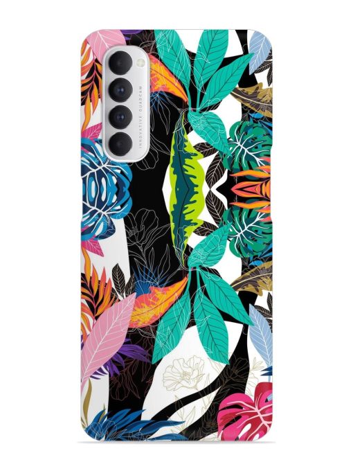 Floral Pattern Bright Snap Case for Oppo Reno 4 Pro Zapvi