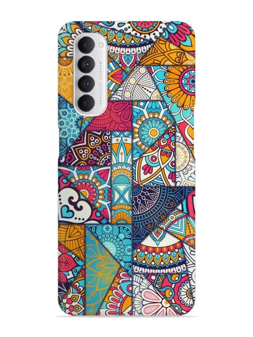 Patchwork Pattern Vintage Snap Case for Oppo Reno 4 Pro Zapvi