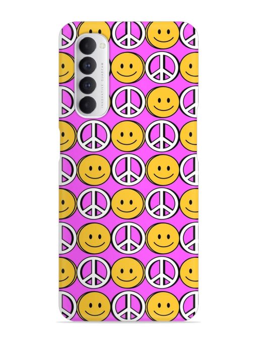 Smiley Face Peace Snap Case for Oppo Reno 4 Pro