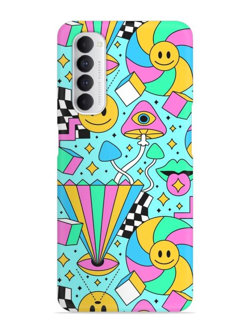 Trippy Rainbow 60S Snap Case for Oppo Reno 4 Pro