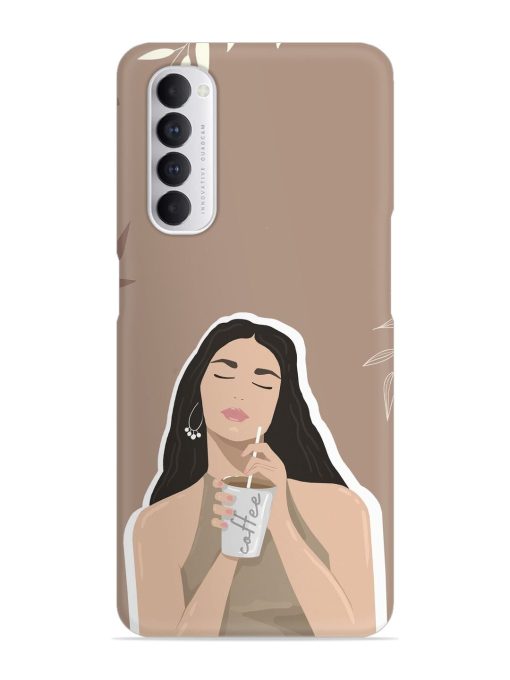 Girl With Coffee Snap Case for Oppo Reno 4 Pro Zapvi