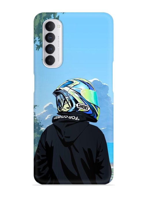 Rider With Helmet Snap Case for Oppo Reno 4 Pro Zapvi