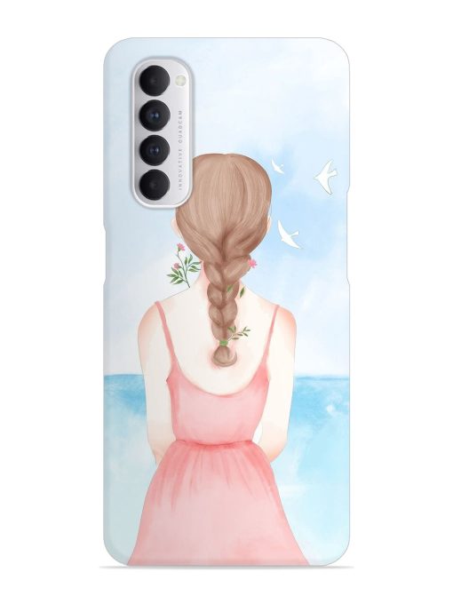 Watercolor Girl Vector Snap Case for Oppo Reno 4 Pro Zapvi