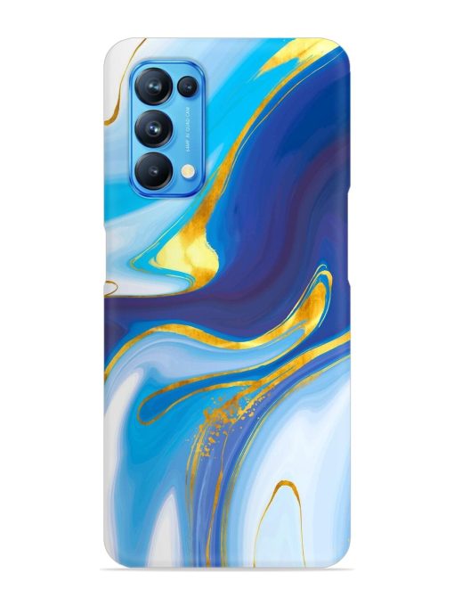 Watercolor Background With Golden Foil Snap Case for Oppo Reno 5 Zapvi