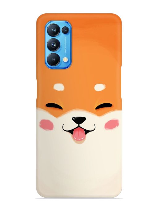 Cute Dog Face Vector Snap Case for Oppo Reno 5 Zapvi