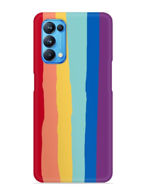 Rainbow Genuine Liquid Snap Case for Oppo Reno 5 Zapvi