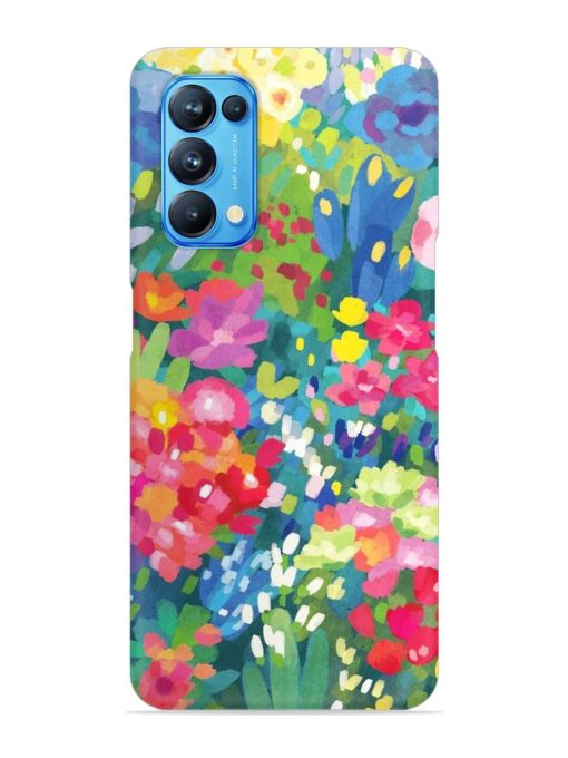 Watercolor Flower Art Snap Case for Oppo Reno 5 Zapvi