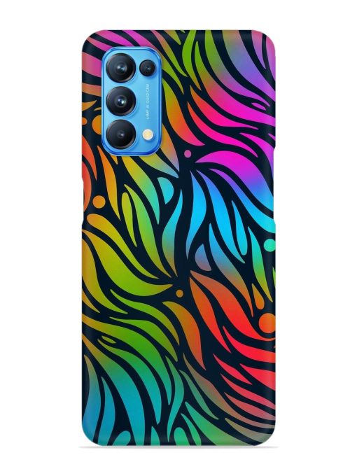 Abstract Leaf Design Snap Case for Oppo Reno 5 Zapvi