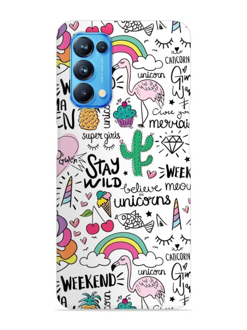 Unicorn Ice Cream Snap Case for Oppo Reno 5 Zapvi