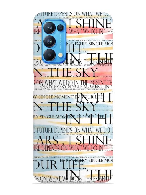 Seamless Slogans Pattern Snap Case for Oppo Reno 5 Zapvi