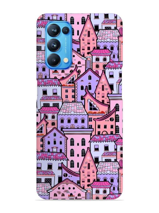 Seamless Pattern Houses Snap Case for Oppo Reno 5