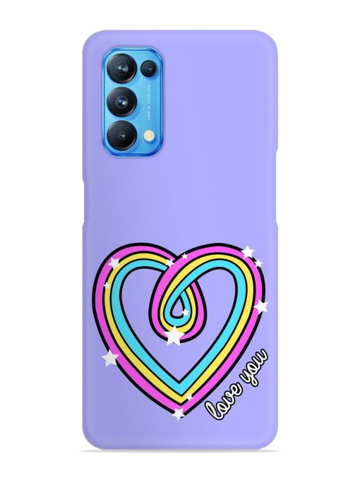 Colorful Rainbow Heart Snap Case for Oppo Reno 5