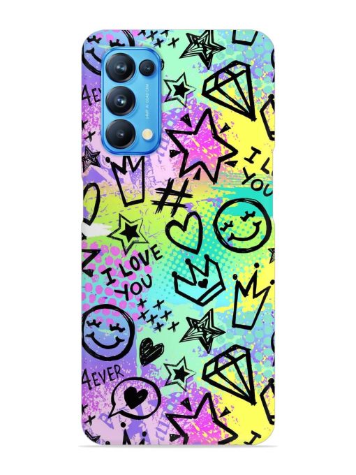 Bright Seamless Pattern Snap Case for Oppo Reno 5 Zapvi