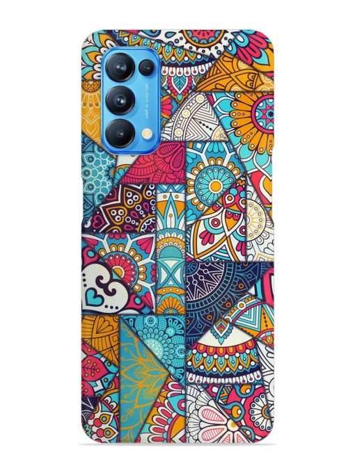 Patchwork Pattern Vintage Snap Case for Oppo Reno 5 Zapvi