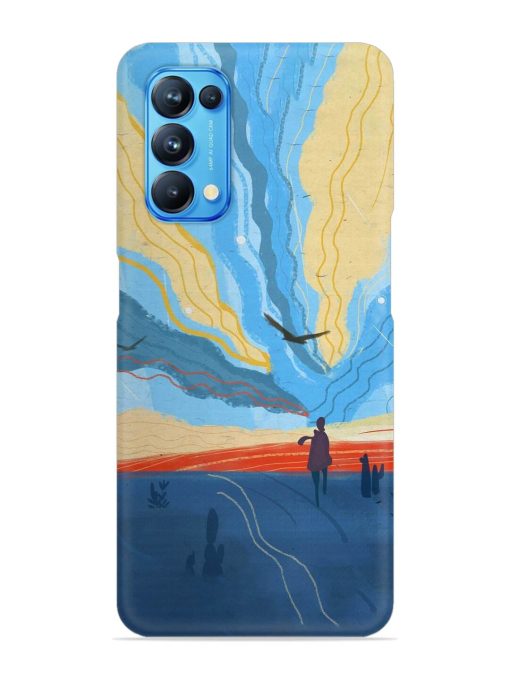 Minimal Abstract Landscape Snap Case for Oppo Reno 5 Zapvi