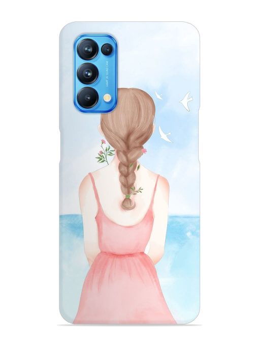 Watercolor Girl Vector Snap Case for Oppo Reno 5 Zapvi