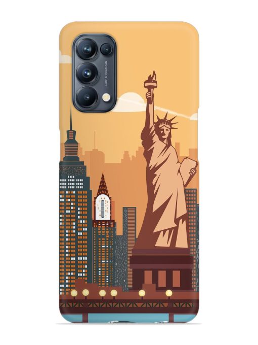 New York Statue Of Liberty Architectural Scenery Snap Case for Oppo Reno 5 Pro (5G) Zapvi