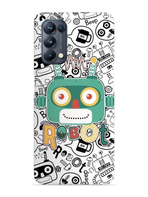 Robot Modern Seamless Pattern Snap Case for Oppo Reno 5 Pro (5G) Zapvi