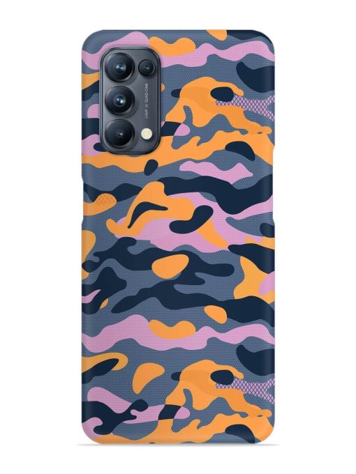 Camouflage Army Military English Orange Art Snap Case for Oppo Reno 5 Pro (5G) Zapvi