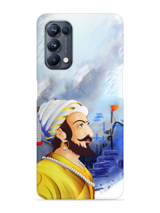 Shivaji Maharaj Color Paint Art Snap Case for Oppo Reno 5 Pro (5G)