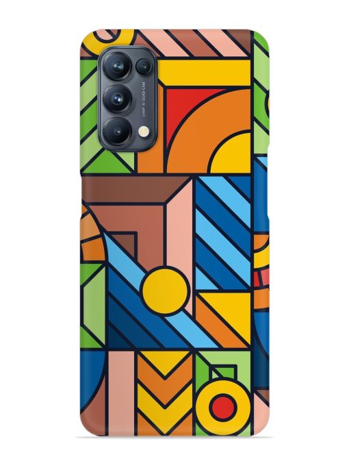 Colorful Geometric Snap Case for Oppo Reno 5 Pro (5G) Zapvi