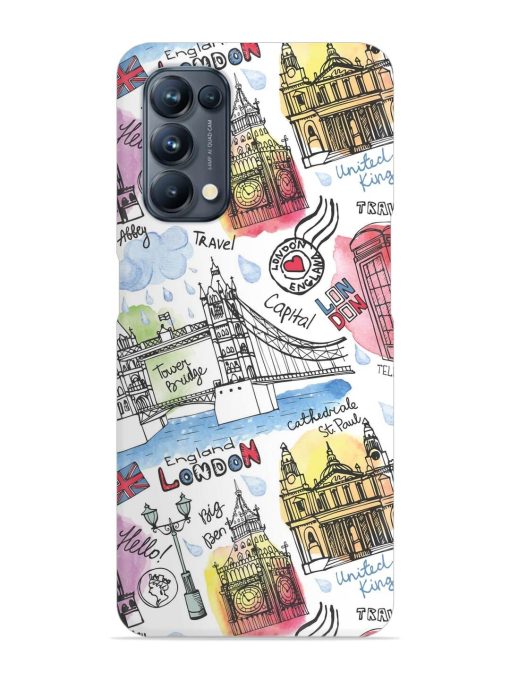 Vector London Landmark Snap Case for Oppo Reno 5 Pro (5G) Zapvi