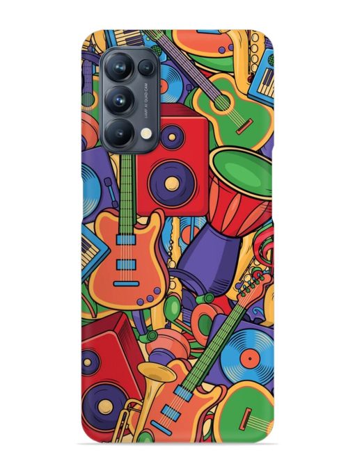 Colorful Music Art Snap Case for Oppo Reno 5 Pro (5G)