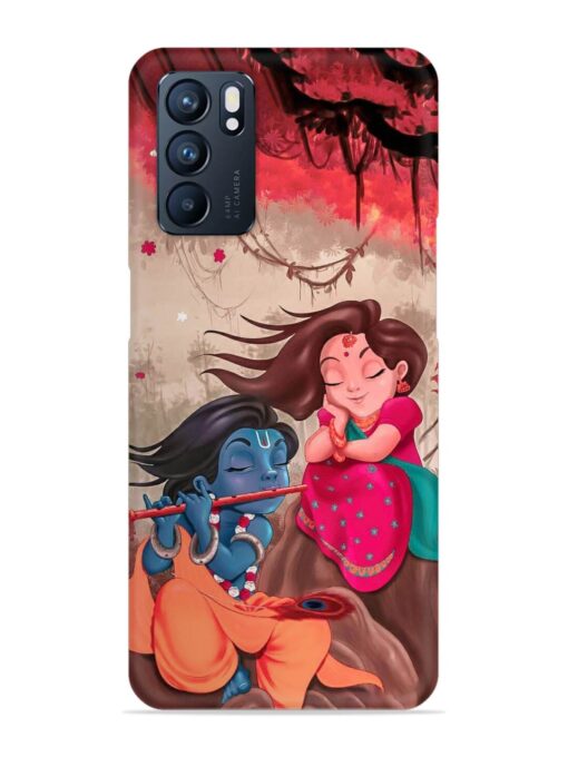 Radhe Krishna Water Art Snap Case for Oppo Reno 6 (5G) Zapvi