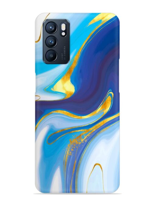 Watercolor Background With Golden Foil Snap Case for Oppo Reno 6 (5G)