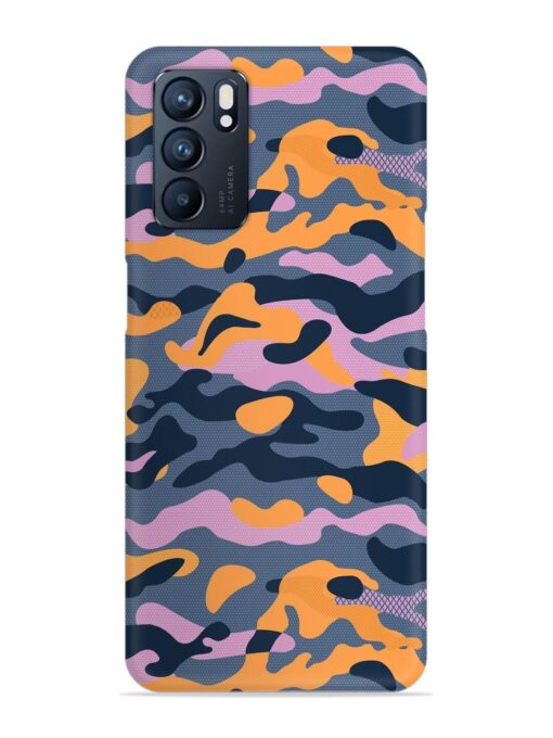 Camouflage Army Military English Orange Art Snap Case for Oppo Reno 6 (5G)