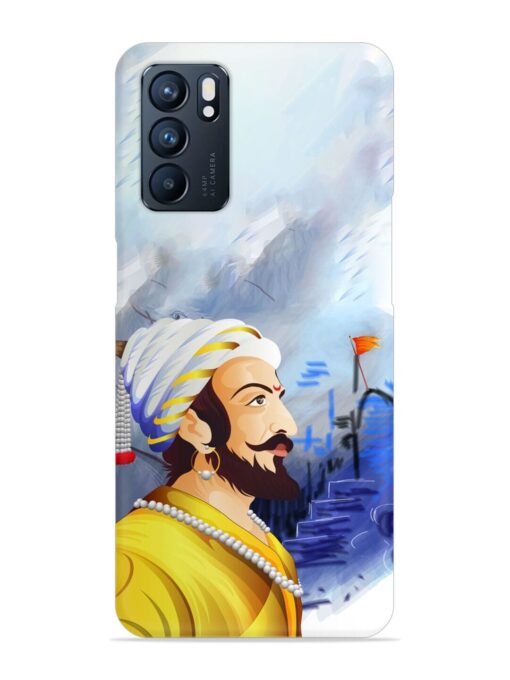 Shivaji Maharaj Color Paint Art Snap Case for Oppo Reno 6 (5G) Zapvi