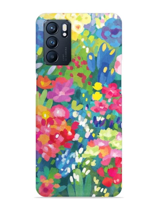 Watercolor Flower Art Snap Case for Oppo Reno 6 (5G)